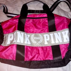 Pink duffle bag